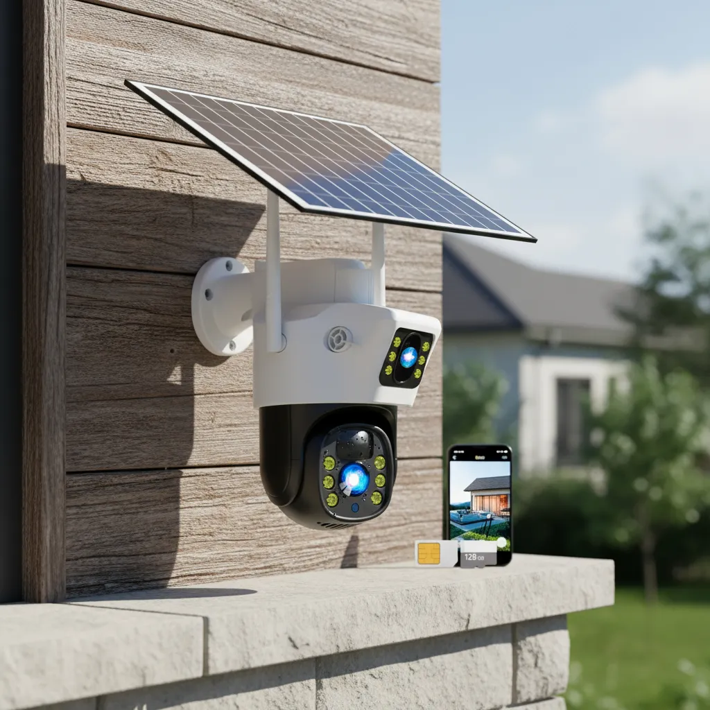 Cámara Solar Doble Lente PTZ con SIM CARD Exterior